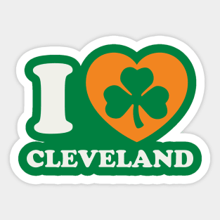 Cleveland St Patricks Day Irish Pride Shamrock Heart Sticker